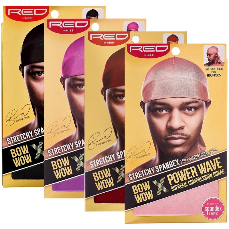 Red by Kiss Bow Wow X Power Wave Checker Silky Durag for Men Waves Silky  Doo Rag (Purple)