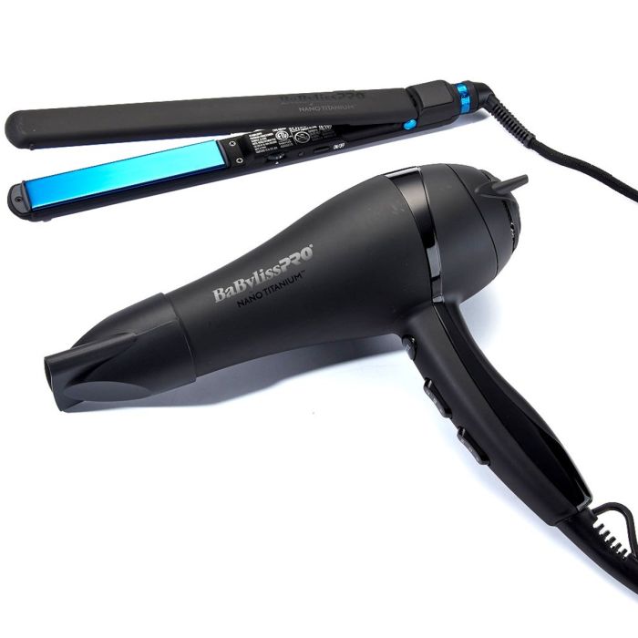 BaByliss Pro LIMITED EDITION Nano Titanium 2000-Watt Ionic Dryer & 1-1/2" Ultra-Thin Straightening Iron Combo #BNTPP58-24