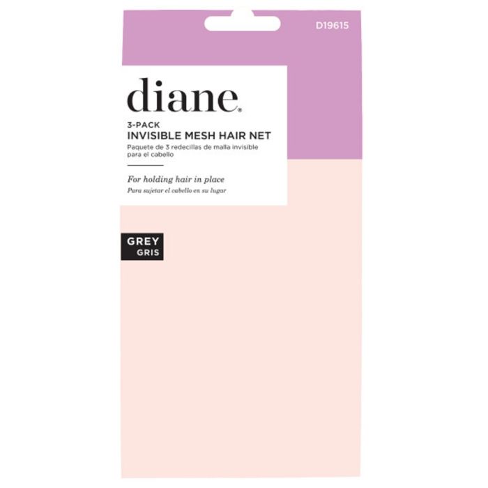 Diane Fine Nylon Hair Net 3 Pack - Grey #D19615