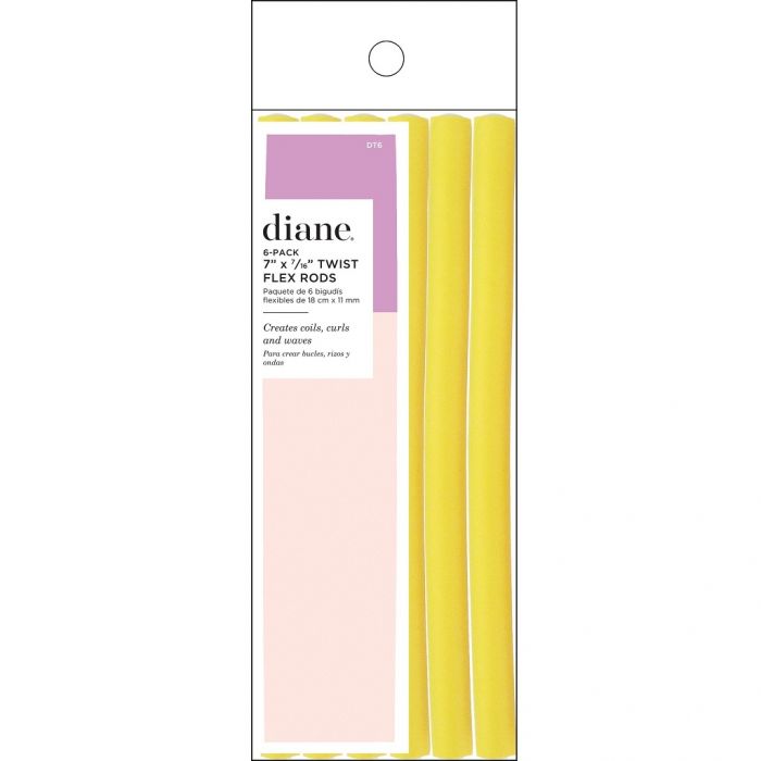 Diane Twist Flex Rods (7" x 7/16") Yellow - 6 Pack #DT6