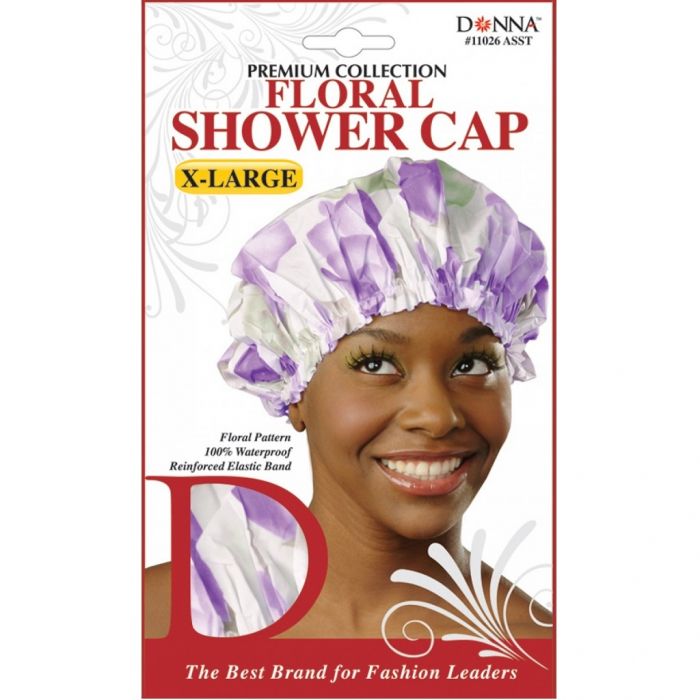 Donna Premium Floral Shower Cap X-Large - Assorted #11026