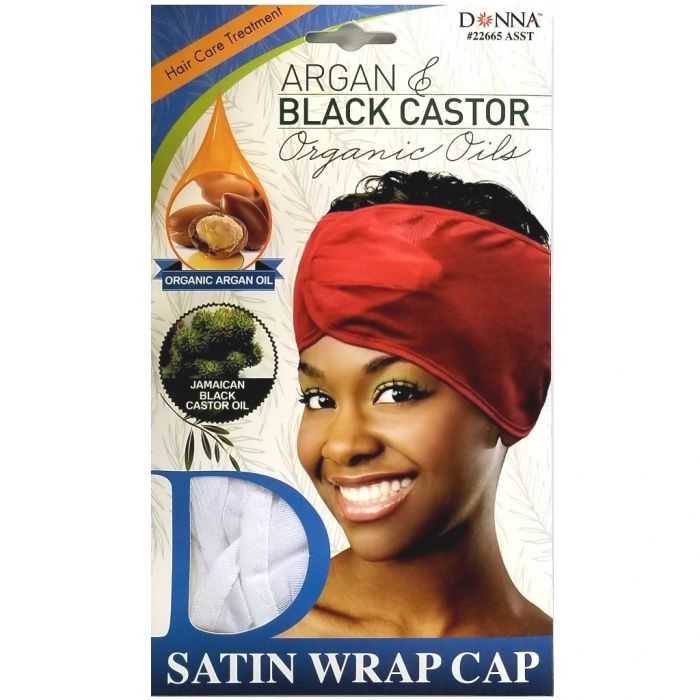 Donna Argan & Black Castor Organic Oils Satin Wrap Cap - Assorted #22665