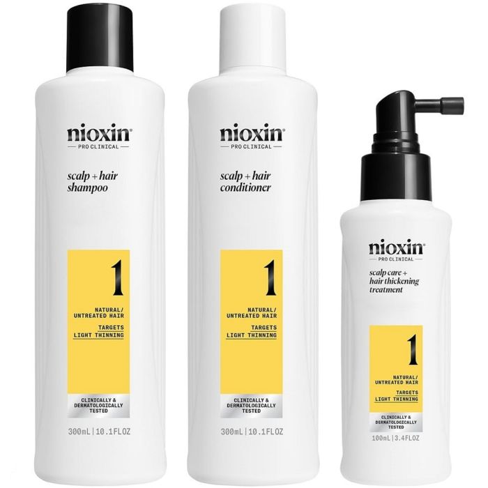 Nioxin 3-Step Hair Thickening System Kit No.1 - Natural Hair Light Thinning [LARGE]