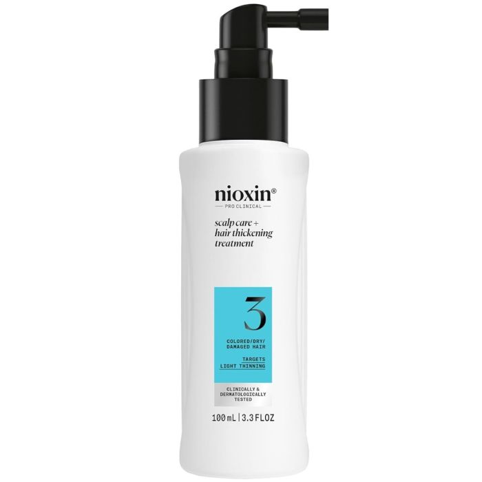 Nioxin Scalp Care + Hair Thickening Treatment System No.3 - Colored, Dry, Damaged Hair | Targets Light Thinning 3.3 oz