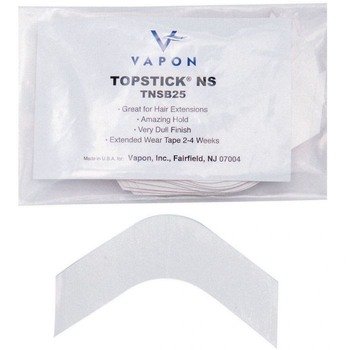 Vapon Topstick NS "B" Curve Clear Hairpiece Tape - 25 Strips #TNSB25