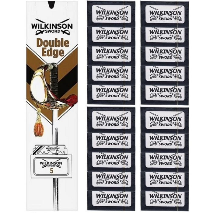 Wilkinson Sword Classic Double Edge Razor Blades Pillar Pack - 100 Blades [5 Blades x 20 Pack]