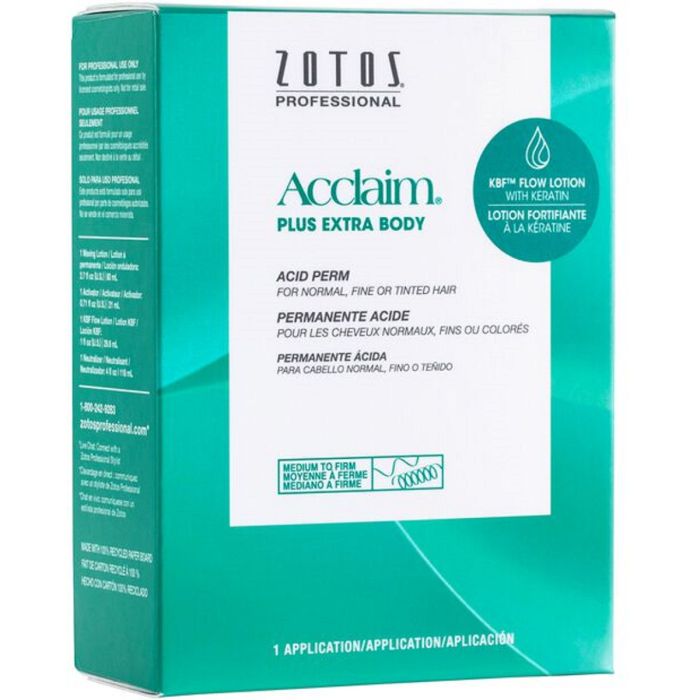 Zotos Acclaim Plus Extra Body Acid Perm for Normal, Fine or Tinted Hair (Medium to Firm) - 1 Application