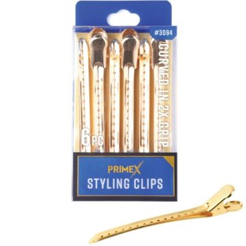 Black Ice Stylish Duckbill Hair Clips Gold - 4 Pack #BIC025GOL