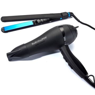 BaByliss Pro LIMITED EDITION Professional Lightweight Ionic Dryer & 1" Ultra-Thin Flat Iron Combo #BNTPPMB415