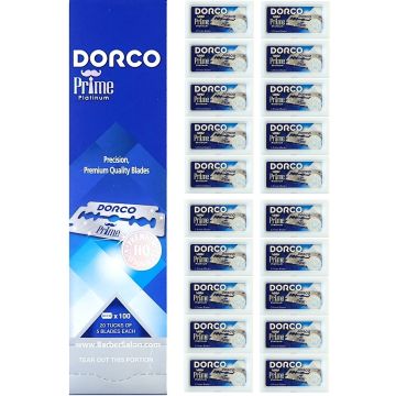 Dorco Prime Platinum Double Edge Blades Pillar Pack - 100 Blades [5 Blades x 20 Pack] #STP-301-5P