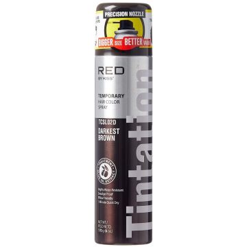 Red by Kiss Tintation Temporary Hair Color Spray - Darkest Brown 6 oz #TCSL02D [BIGGER SIZE]