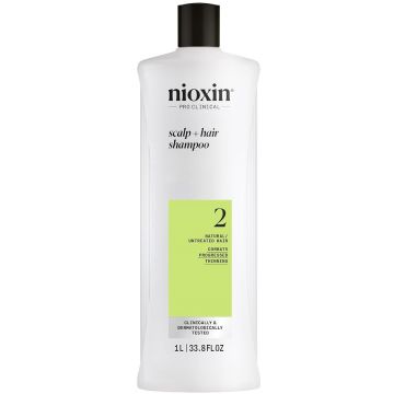 Nioxin Scalp + Hair Shampoo System No.2 - Natural Hair Progressed Thinning 33.8 oz