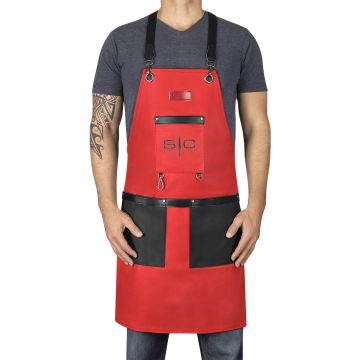 Stylecraft Heavy Weight Barber Apron - Red/Black #SC315R