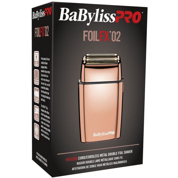 Babyliss Pro - FoilFX02 Cordless Metal store Double Foil Shaver - FXFS2 - Rose Gold