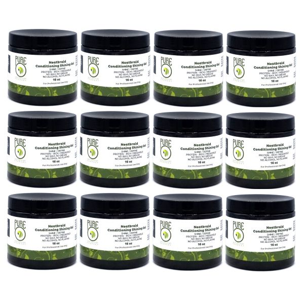 Pure O Natural Neat Braid Conditioning Shining Gel 16 oz [12 Pack]